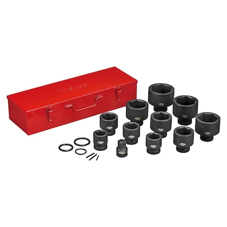 Teng Tools 17 Piece 1 Inch Drive Metric Impact Socket Set 36 To 80mm 9117
